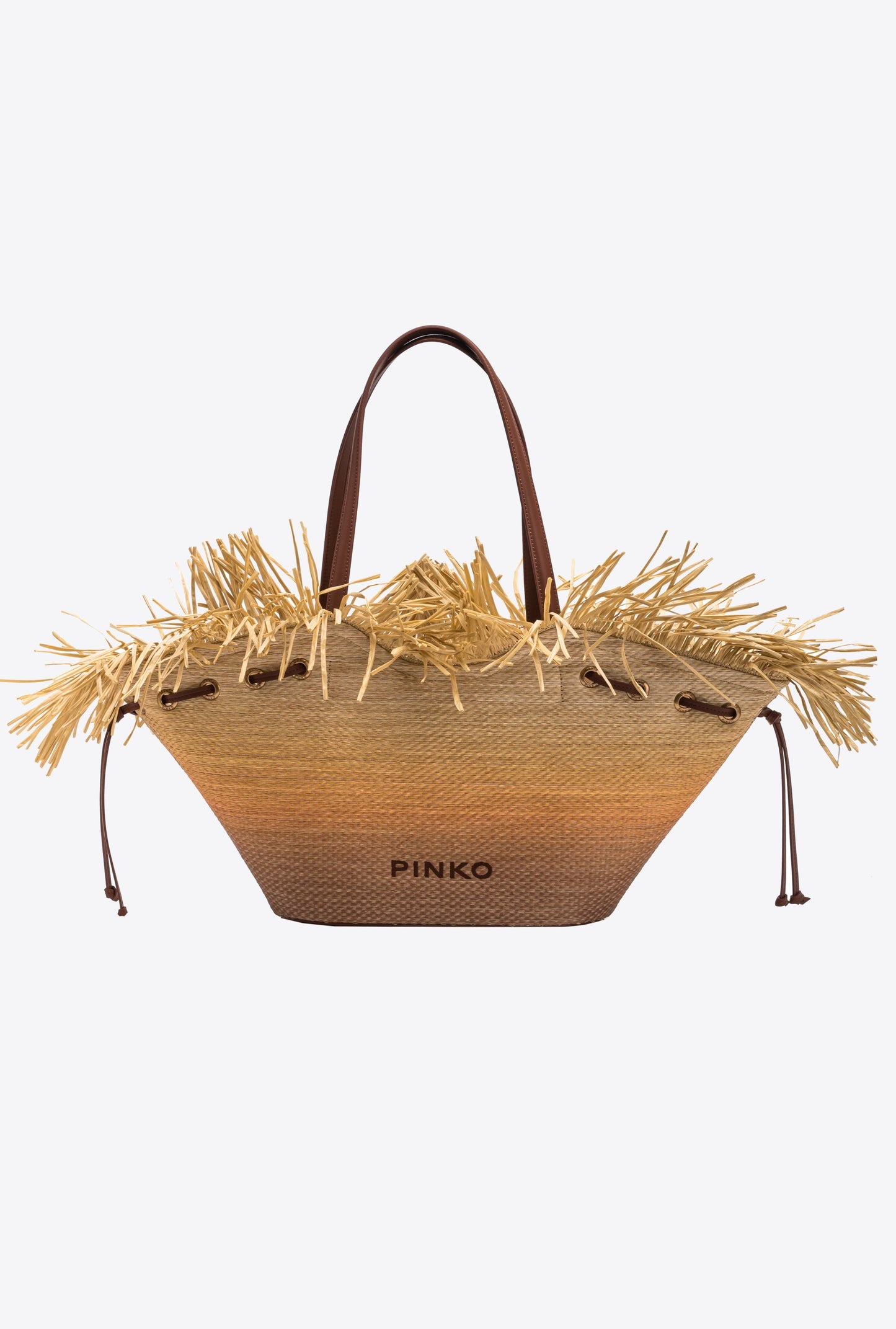 PINKO EXTRA PAGODA SHOPPER RAFIA SFUMATA