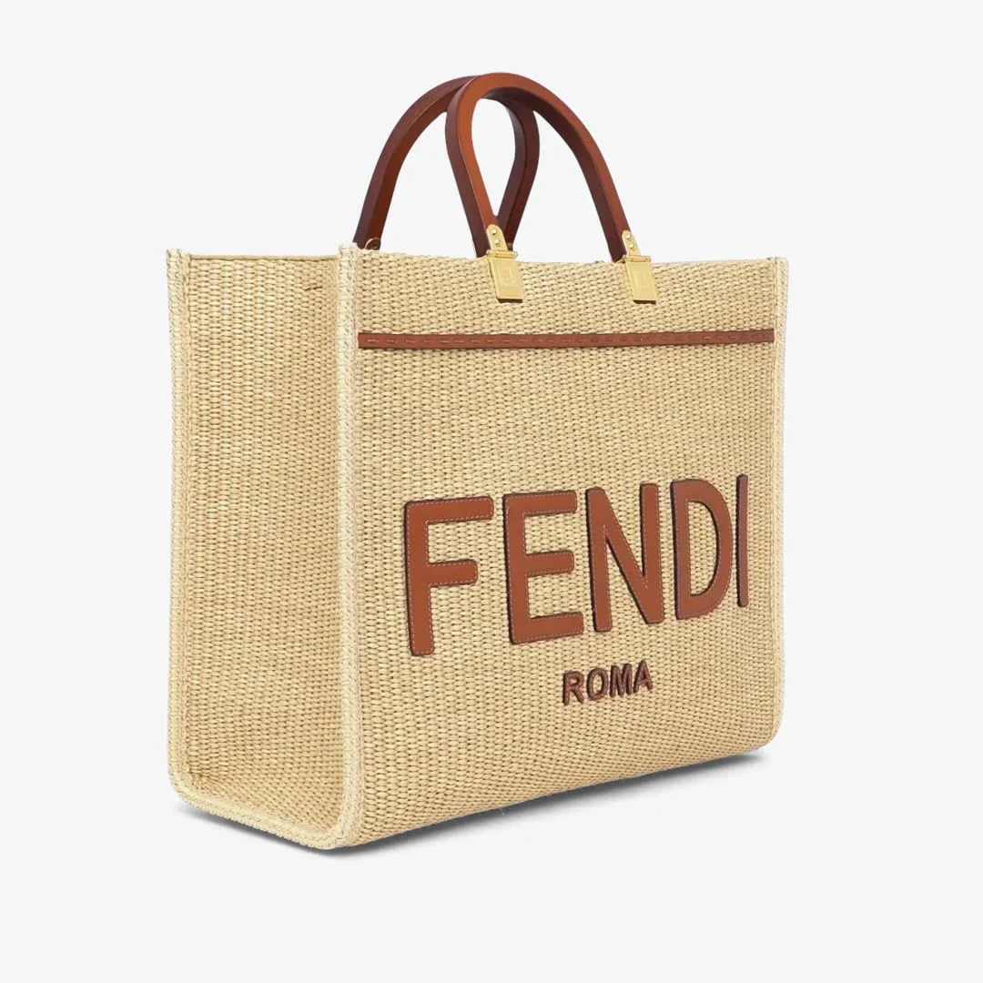 FENDI SUNSHINE MEDIUM SHOPPER IN PAGLIA NATURALE