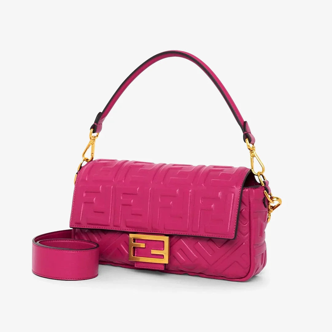 FENDI BAGUETTE BORSA IN NAPPA FUCSIA