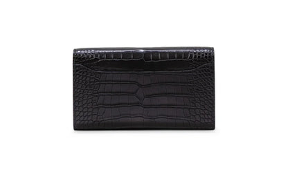 PORTAFOGLIO HERMÈS BLACK MATTE ALLIGATOR MISSISSIPPIENSIS CONSTANCE TO GO GOLD HARDWARE, 2022