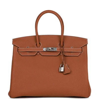 HERMES BIRKIN 35 GOLD TOGO PALLADIUM HARDWARE