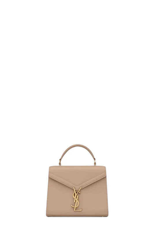 YSL BORSA CASSANDRA MINI IN PELLE GOFFRATA GRAIN DE POUDRE