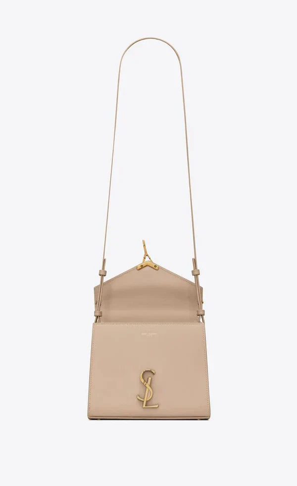 YSL BORSA CASSANDRA MINI IN PELLE GOFFRATA GRAIN DE POUDRE