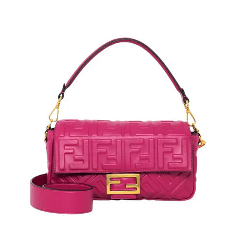 FENDI BAGUETTE BORSA IN NAPPA FUCSIA