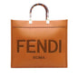 FENDI SUNSHINE LARGE SHOPPER IN PELLE MARRONE