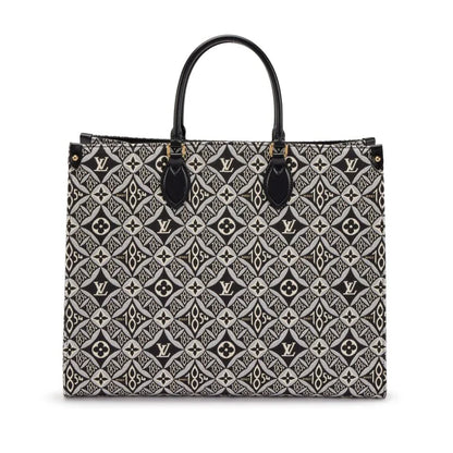 LOUIS VUITTON BLACK AND GREY MONOGRAM JACQUARD SINCE 1854 ONTHEGO GM GOLD HARDWARE