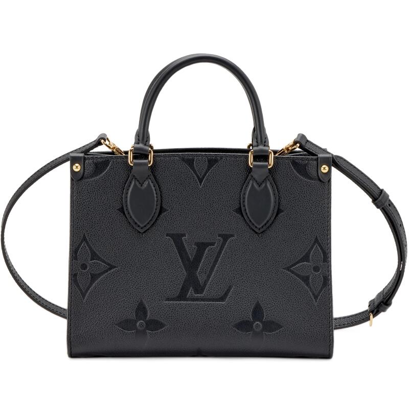 LOUIS VUITTON BLACK GIANT MONOGRAM EMPREINTE ONTHEGO PM GOLD HARDWARE