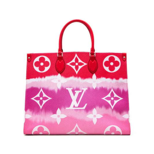 LOUIS VUITTON RED TIE-DYE GIANT MONOGRAM ESCALE COATED CANVAS ONTHEGO GM SILVER HARDWARE