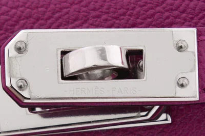 HERMÈS 2018 ROSE POURPRE CHEVRE MYSORE MINI KELLY 20CM W/PHW