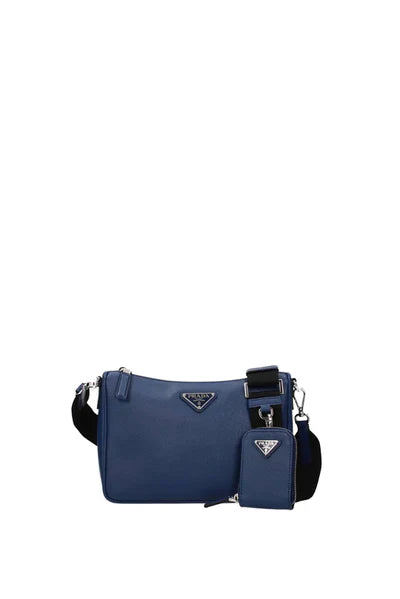 PRADA BORSE A TRACOLLA PELLE BLU BLU ROYAL